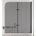 Paroi baignoire austin 100 x 140 cm badplaats - noir verre tinte - 5mm nano rev�tement verre transparent ...