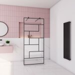 Paroi de douche 117. 7x200cm avec 2 barre de fixation carr�e 90cm8mm verre anticalcairestyle atelier ...