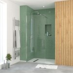 Paroi de douche 70x195 cm en verre trempé 5 mm - finition chromé - chromed elementary Paroi de douche 70x195 cm en verre trempé 5 mm - finition chromé - chromed elementary