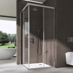 Paroi de douche en angle 100x80 sogood ravenna16 cabine de douche transparent avec portes coulissantes ...