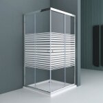 Paroi de douche en angle 80x80 sogood ravenna16s cabine de douche portes coulissantes et bandes opaques ...