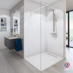 Paroi de douche - aurys - baleares - verre timesless clair 6 mm - l. 198 x l. 90 cm