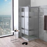 Paroi de douche carr 80x80 verre srigraphi profil blanc venere
