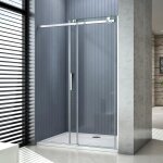 Paroi de douche coulissante - verre trempé anticalcaire - 120x195cm - installation en niche Paroi de douche coulissante - verre trempé anticalcaire - 120x195cm - installation en niche