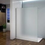 Paroi de douche - chrom - 140x200cm - verre scurit 8mm - sabl - fixe