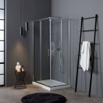 Paroi de douche economique verre 4 mm 70x90 profil chrome luna