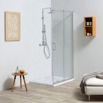 C�t� paroi de douche extensible en verre 80 - 90 cm 4 mm leo