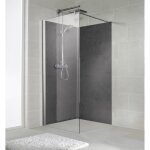 Paroi de douche fixe � litalienne 120x190 cm walk in verre transparent profil� aspect chrom� schulte