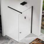 Paroi de douche � l?italienne 60x200 cm - verre securit 8 mm - profil� et barre de stabilisation 90 cm ...