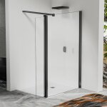 Paroi de douche � l?italienne 80x200 cm avec d�flecteur pivotant 40x200 cm ? barre de fixation 90 cm ...