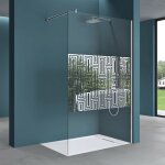 Paroi de douche mai & mai br2dm dessin labyrinthe 100x200 verre tremp 10mm easy clean stabilisateur ...
