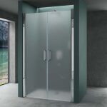 Paroi de douche en niche mai & mai ter24vs - verre opaqu 6mm - 120cm x 195cm - porte pivotante nano ...