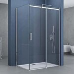 Paroi de douche avec porte coulissante 90x120 sogood ravenna18k cabine de douche rectangulaire en verre ...
