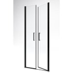 Paroi de douche à portes pivotantes - aurlane - saloon - noir mat - verre trempé 6mm - 80x200cm Paroi de douche à portes pivotantes - aurlane - saloon - noir mat - verre trempé 6mm - 80x200cm