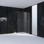 Paroi de douche verre anticalcaire et aluminium 120 x 200 cuivre brossé essebagno Paroi de douche verre anticalcaire et aluminium 120 x 200 cuivre brossé essebagno