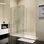 Paroi de douche walk - in renno 8 mm transparent chrome l 700 mm h 2000 mm