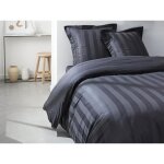 Parrure de lit today prestige - 220 x 240 cm - 2 personnes - 100% satin de coton - fusain
