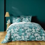 Parure 3 p. 240 x 220 cm polycoton 52 fils scarlett emeraude