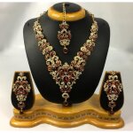 Parure bijoux collier dore rouge mariage fiancailles collier