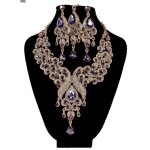 Parure bijoux indiens ambre dore collier mariage tikka bollywood bindi indienne sari