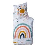 Parure de couette 140 x 200 arc en ciel rversible 100% coton / 57 fils / cm