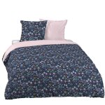 Parure de couette - elinor - 220x240 - coton bio 57 fils - réversible - multicolore Parure de couette - elinor - 220x240 - coton bio 57 fils - réversible - multicolore