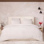 Parure de couette 3 pcs 260x240 100% gaze de coton lav� ecru naturel