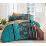 Parure de couette 3 pi�ces r�versible 260 x 240 cm king size martha coton pur