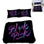 Parure de couette 3d housse de couette blackpink 220x240 cm literie 2 taies housse de couette microfibre ...