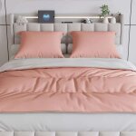 Parure de couette 4 pi�ces 160x200 cm - 1 housse de couette 160x200 cm + 2 taies doreiller + drap housse ...