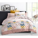 Parure de couette 4 pi�ces r�versible 260 x 240 cm blueberry pour lit 160 x 200 cm coton pur