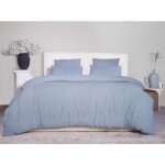 Parure de couette - atelier du linge - 260x240 cm - 100% gaze de coton lav - bleu givre - 3 pcs