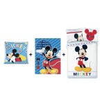 Parure de couette - disney - mickey - 140 x 200 cm - coussin 35 x 35 cm - plaid 100 x 140 cm