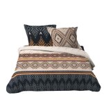 Parure de couette - douceur dintrieur - mongori - 100% coton flanelle - imprime allover - 3 pices