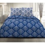 Parure de couette - fibula bleu - 100% coton 57 fils - 220x240 cm Parure de couette - fibula bleu - 100% coton 57 fils - 220x240 cm