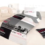 Housse de couette 140x200 manhattan + 1 taie 100% coton