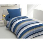 Parure de couette microfibre home passion stanis - 1 housse de couette 140 x 200 cm + 1 taie d'oreiller ...