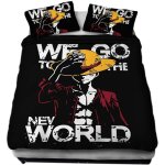 Parure de couette one piece - noir - housse de couette anime - 200x200cm - microfibre 90 gr