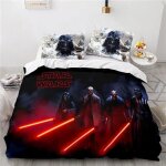 Parure de couette star wars - 3 pices - noir - microfibre douce et respirante