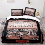 Parure de couette stranger things - 100% polyester - housse de couette cartoon 140x200cm
