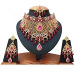 Parure dore rose clair bijoux collier indiens bollywood mariage