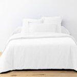 Parure de drap 180x290 cm 3 pices avec drap housse 90x190 cm coton blanc