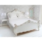 Parure de drap 4 pices en percale eden satin coloris blanc
