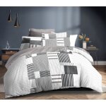 Parure de draps 4p louna lit 140 x 190 aby gris coton pur