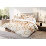 Parure de draps 4p louna lit 140 x 190 circle orange coton pur