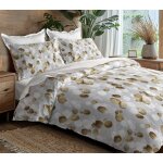 Parure de draps 4p louna lit 140 x 190 galet gold coton pur