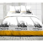 Parure de lit - dh - new - york city - 100% coton - 4 pices - lavable