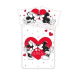 Disney - parure de lit en coton minnie et mickey : love - 140 x 200 cm