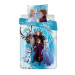 Disney - parure de lit en coton la reine des neiges : famille - bleu - 160 x 200 cm