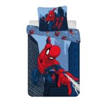 Disney - parure de lit en coton spider - man - bleu / rouge - 160 x 200 cm